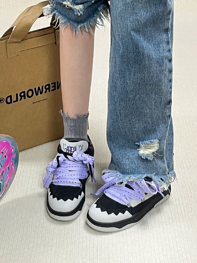 平底 圆头 系带 深口鞋 皮革 