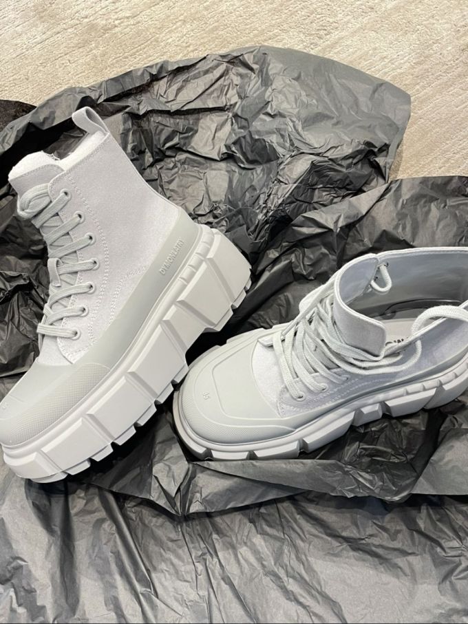 厚底 圆头 高帮 系带 深口鞋 