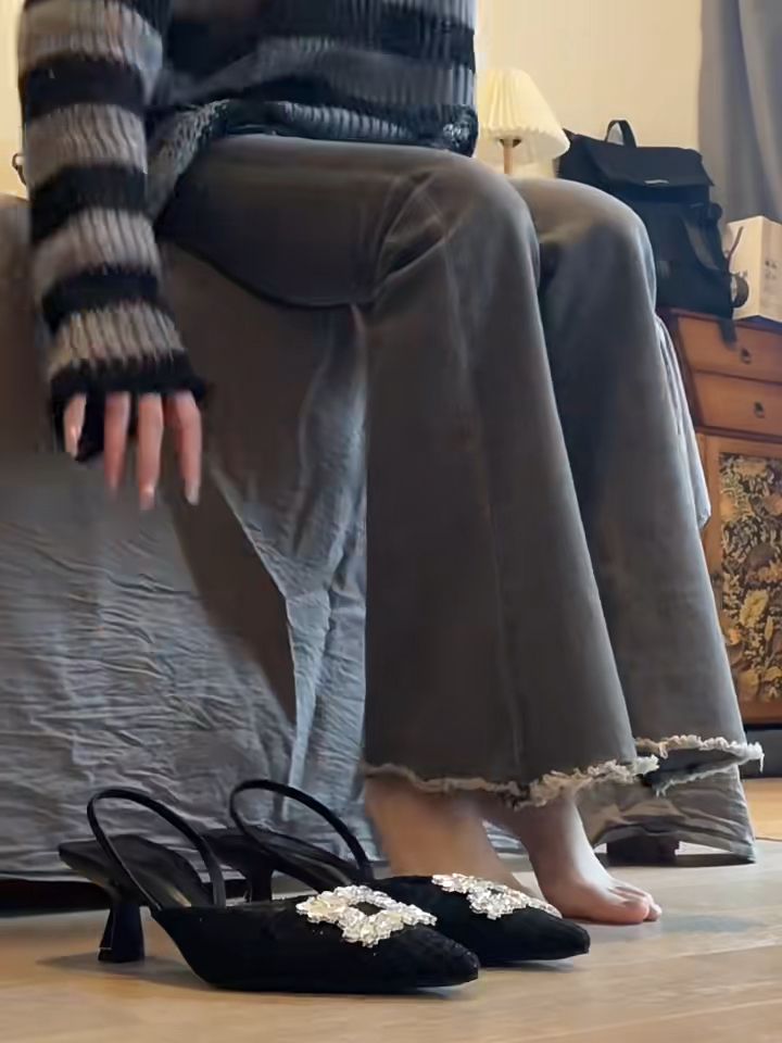 牛仔面料 毛边 陨石色  - VALI鞋履AI设计主图