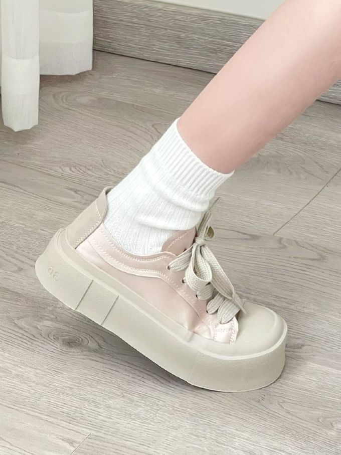 厚底 圆头 低帮 系带 深口鞋 