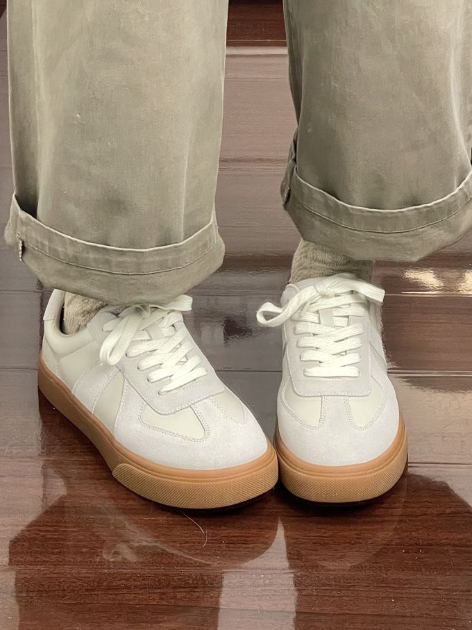 平底 圆头 系带 深口鞋 皮革 