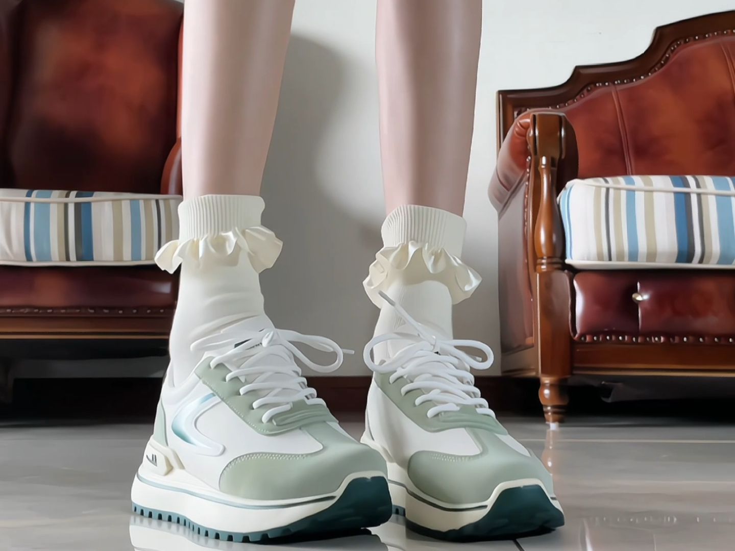 平底 尖头 低帮 系带 深口鞋 皮革  - VALI鞋履AI设计主图