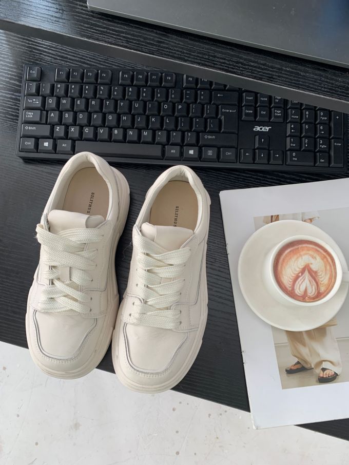 圆头 系带 深口鞋 皮革 