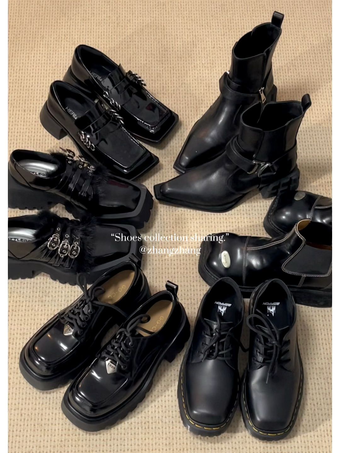 粗跟 中跟 方头 袢扣 低筒 皮革  - VALI鞋履AI设计主图