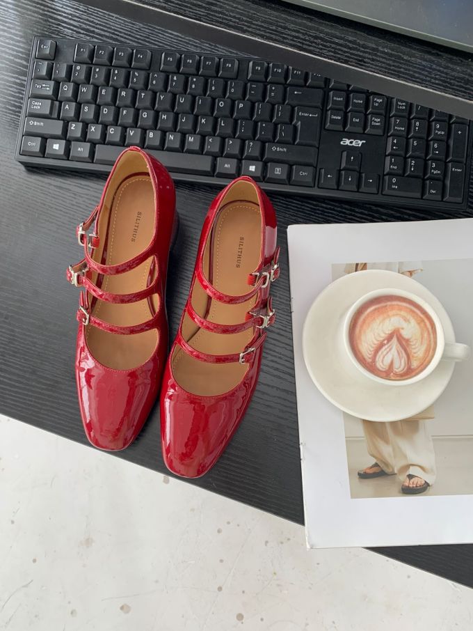 方头 袢扣 中口鞋 皮革 