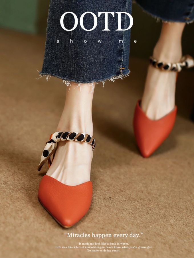 尖头 低帮 袢扣 浅口鞋 皮革 