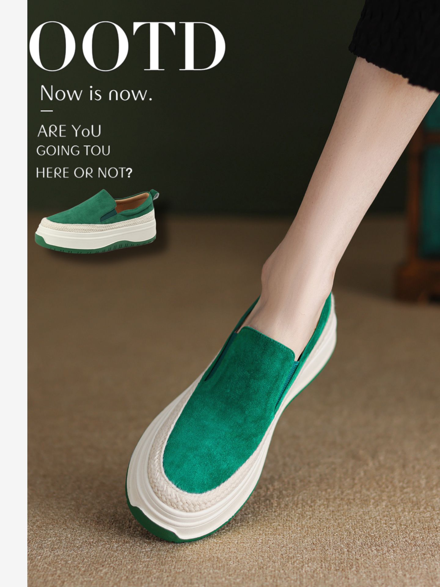 平底 圆头 低帮 一脚蹬 深口鞋 皮革  - VALI鞋履AI设计主图