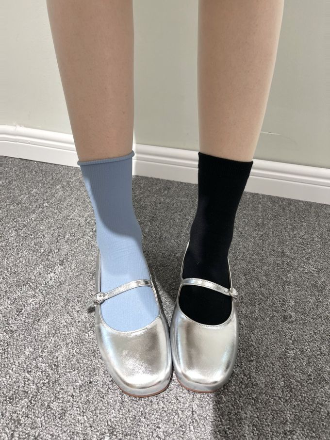 方头 低帮 袢扣 浅口鞋 皮革 