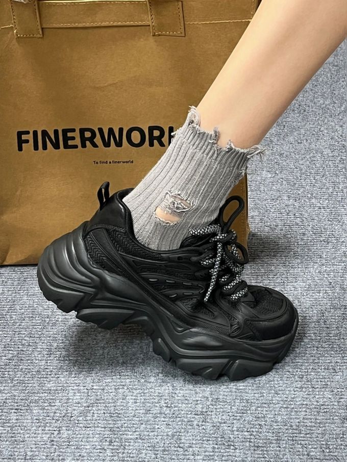 厚底 圆头 低帮 系带 深口鞋 