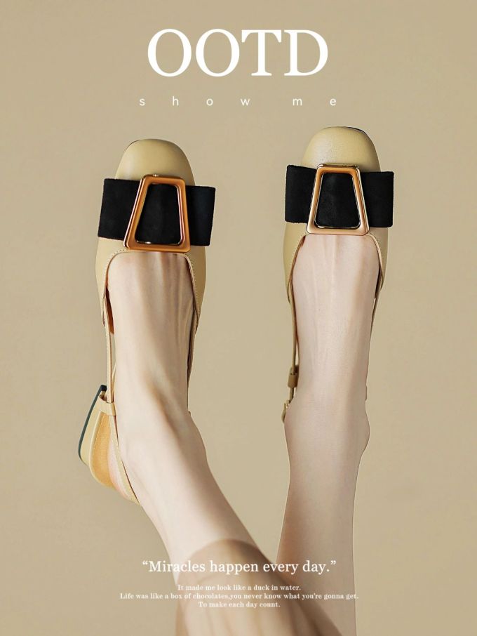 坡跟 中跟 圆头 低帮 一脚蹬 浅口鞋 皮革 