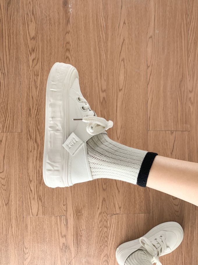 厚底 圆头 低帮 魔术贴 深口鞋 皮革 