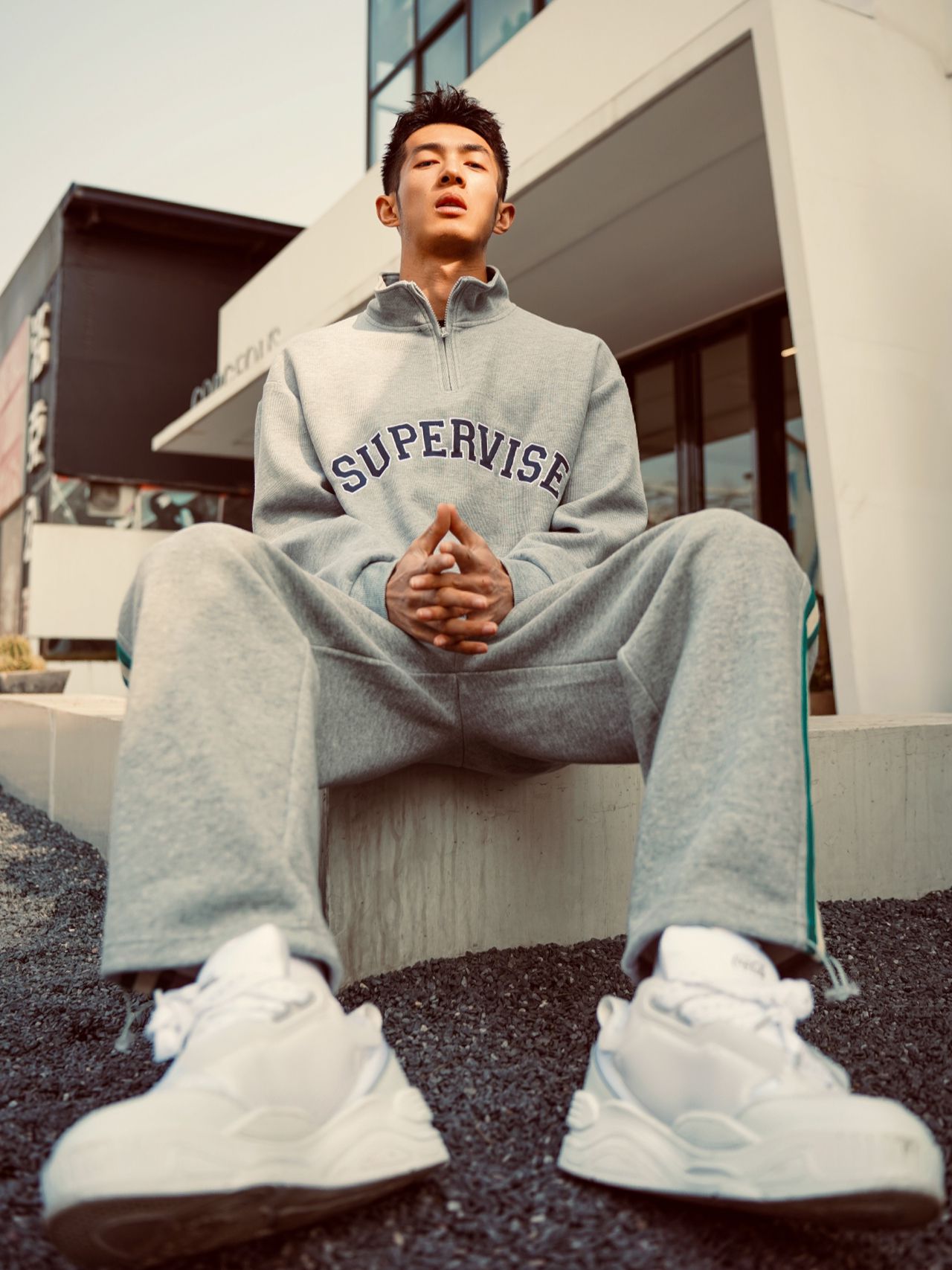 针织面料 柳灰 深银灰色 运动  - VALI鞋履AI设计主图