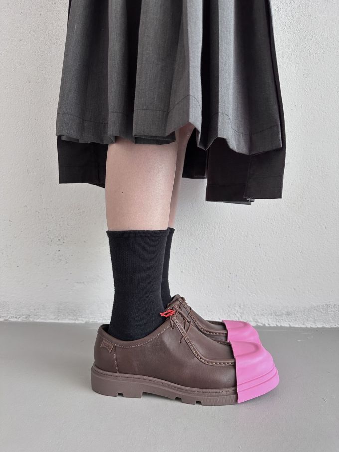 粗跟 低跟 圆头 低帮 弹力绳 深口鞋 皮革 