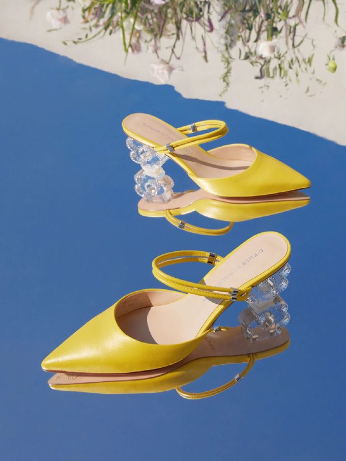 高跟 尖头 袢扣 皮革 