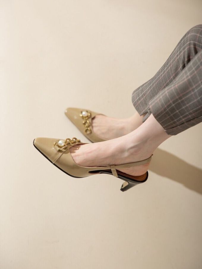 细跟 中跟 尖头 低帮 浅口鞋 皮革 