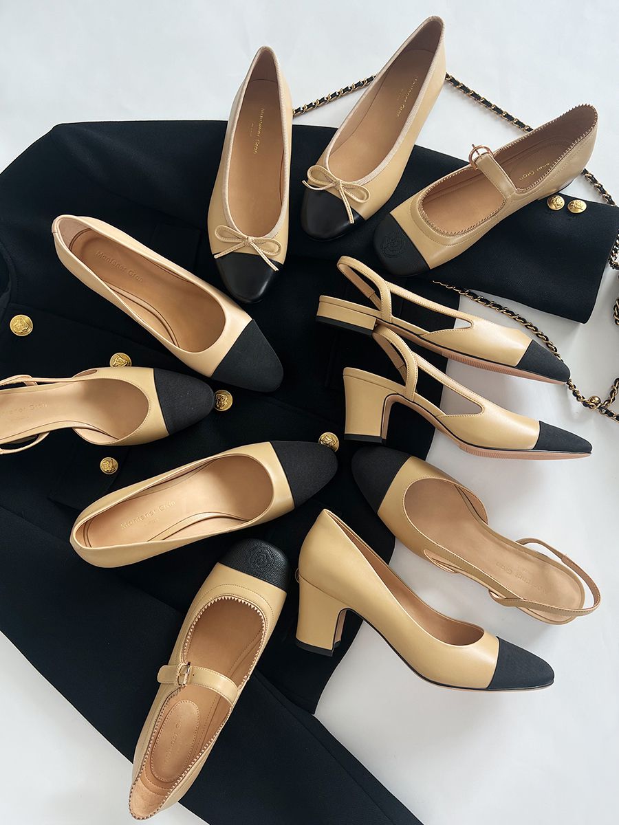 粗跟 中跟 尖头 低帮 一脚蹬 浅口鞋 皮革  - VALI鞋履AI设计主图