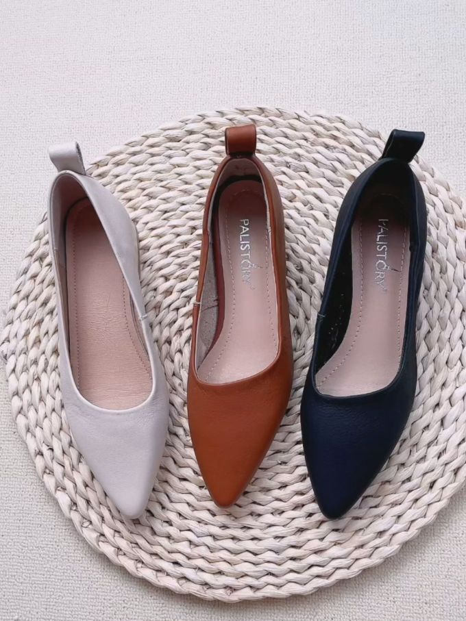 尖头 低帮 一脚蹬 浅口鞋 皮革 