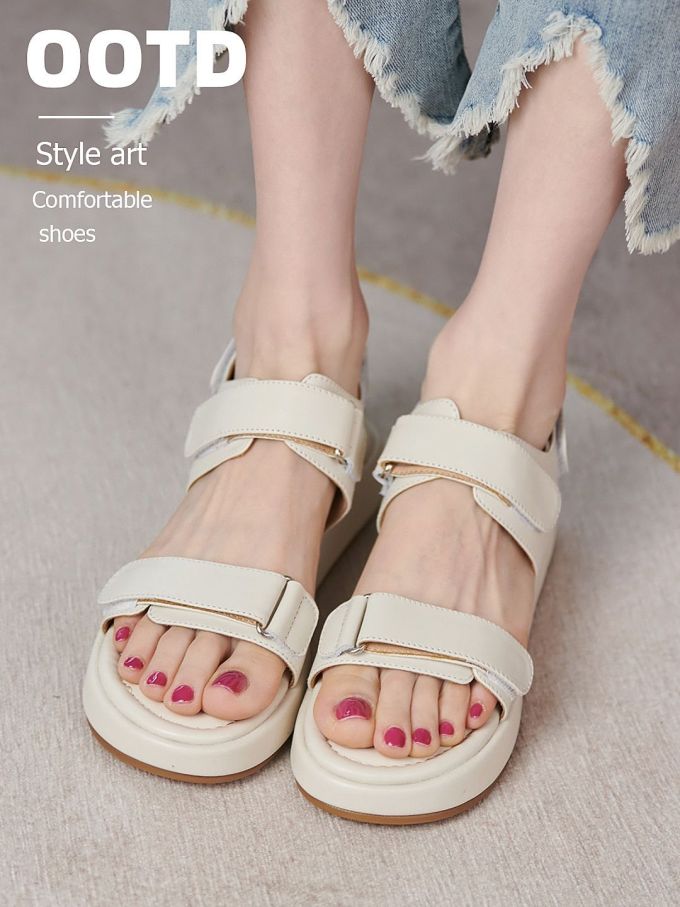 圆头 魔术贴 皮革 