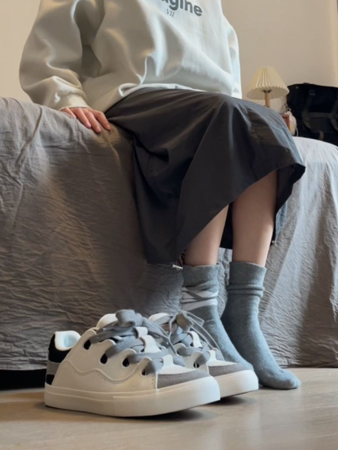 棉麻 A型 踢踏舞鞋色 韩系休闲  - VALI鞋履AI设计主图