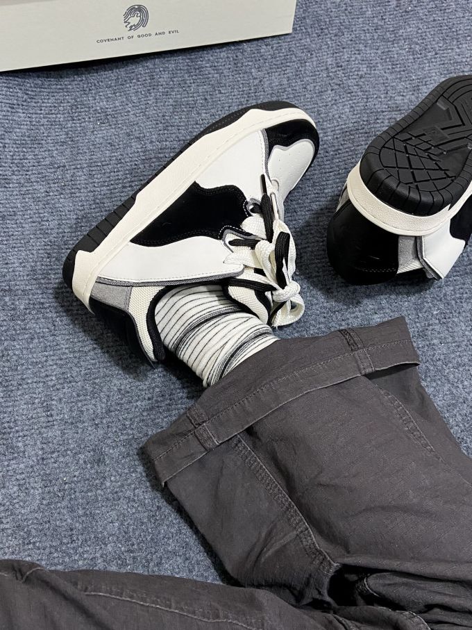 平底 圆头 中帮 系带 深口鞋 皮革 