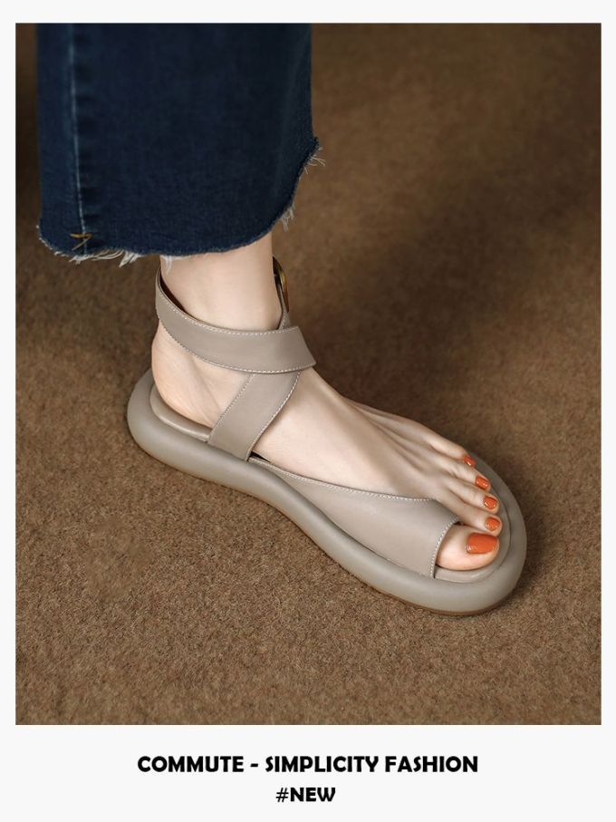 平底 圆头 皮革 