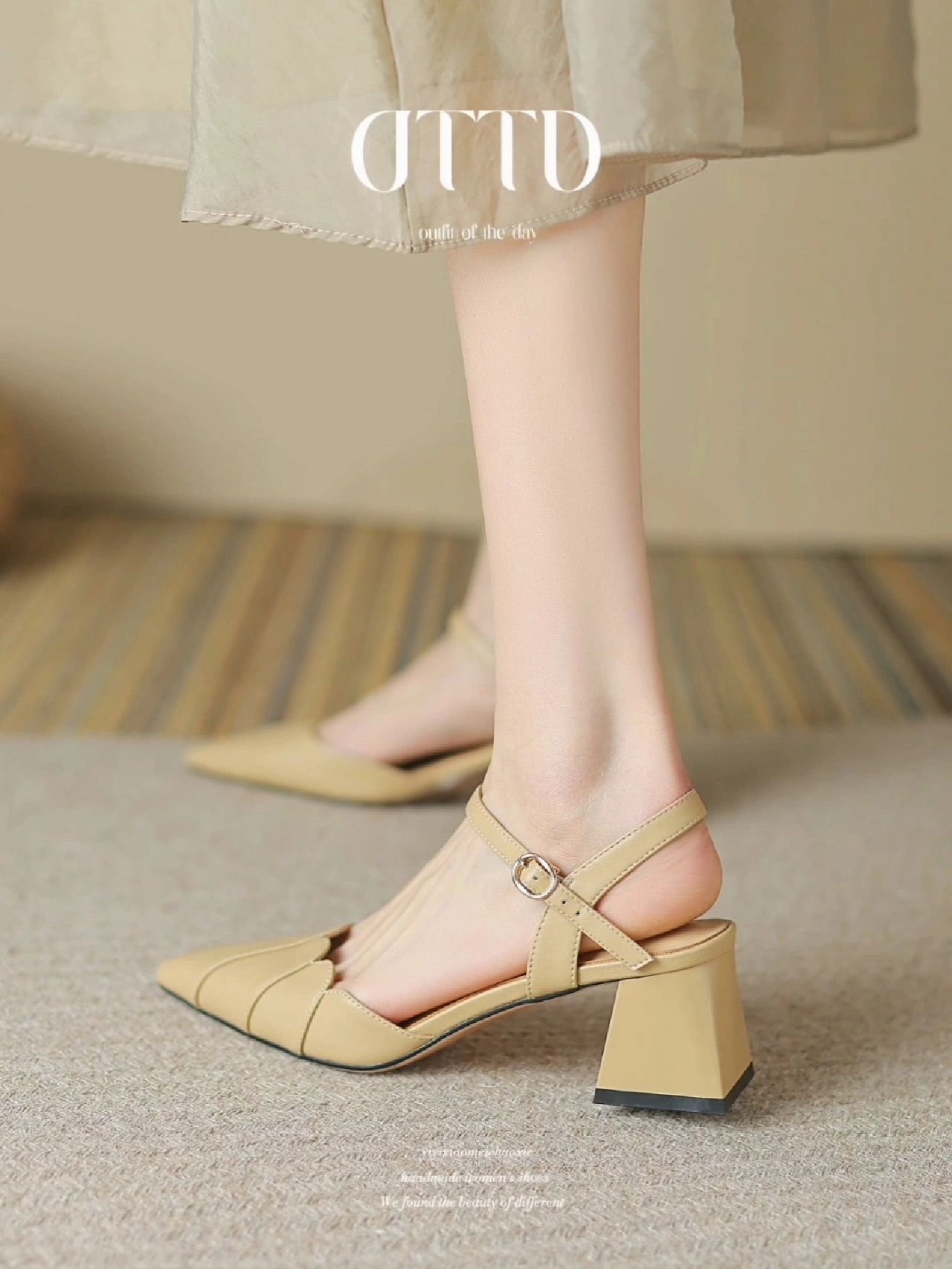 中跟 袢扣 皮革  - VALI鞋履AI设计主图