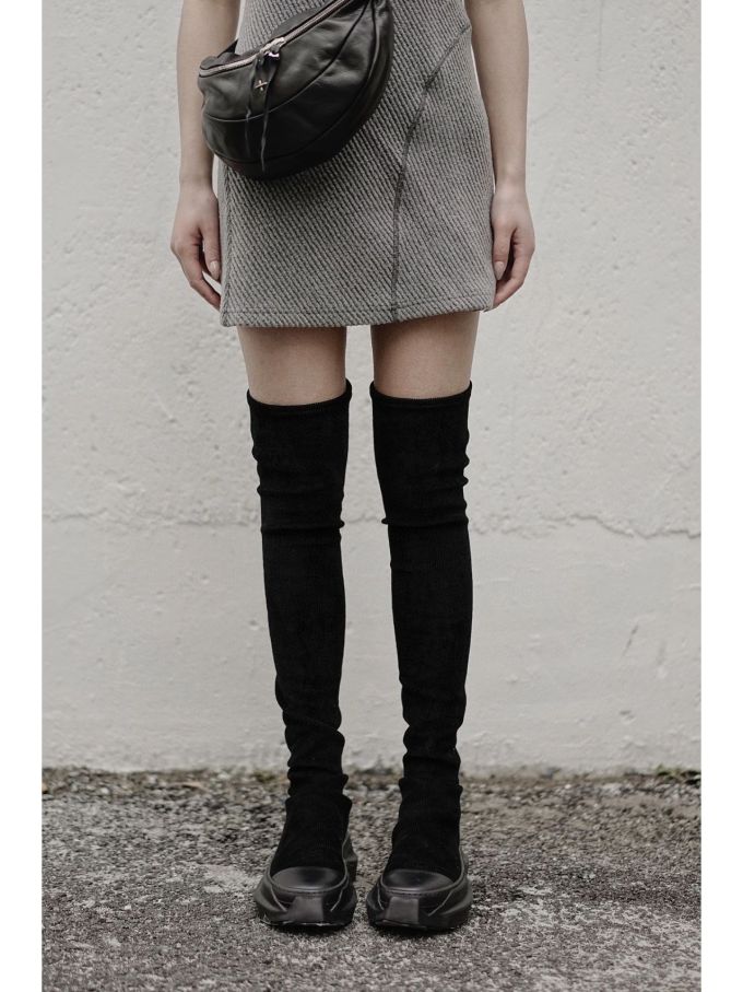 圆头 高筒 皮革 