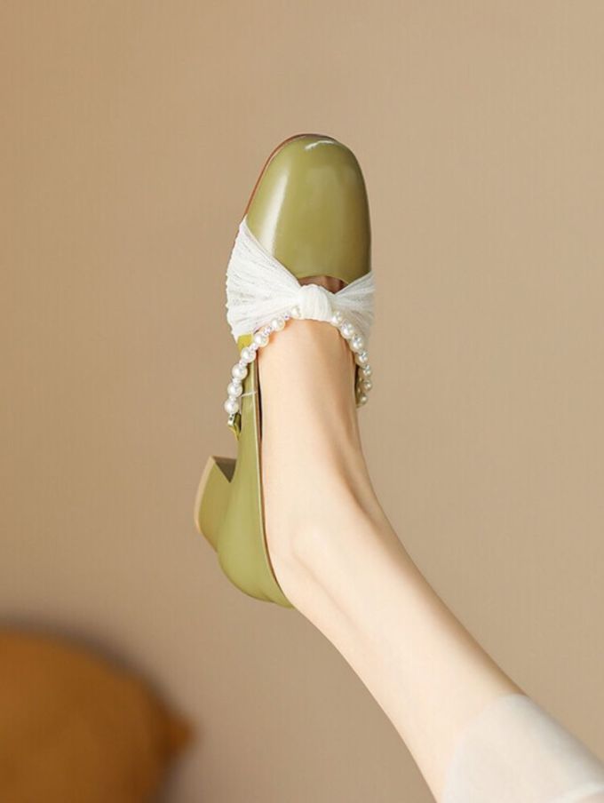 粗跟 中跟 圆头 低帮 浅口鞋 皮革 