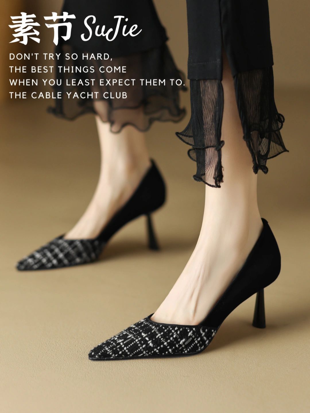 异形跟 高跟 尖头 低帮 一脚蹬 中口鞋  - VALI鞋履AI设计主图