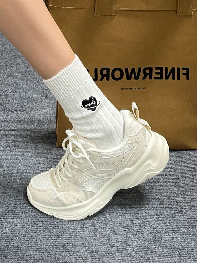 厚底 圆头 低帮 系带 深口鞋 网面 