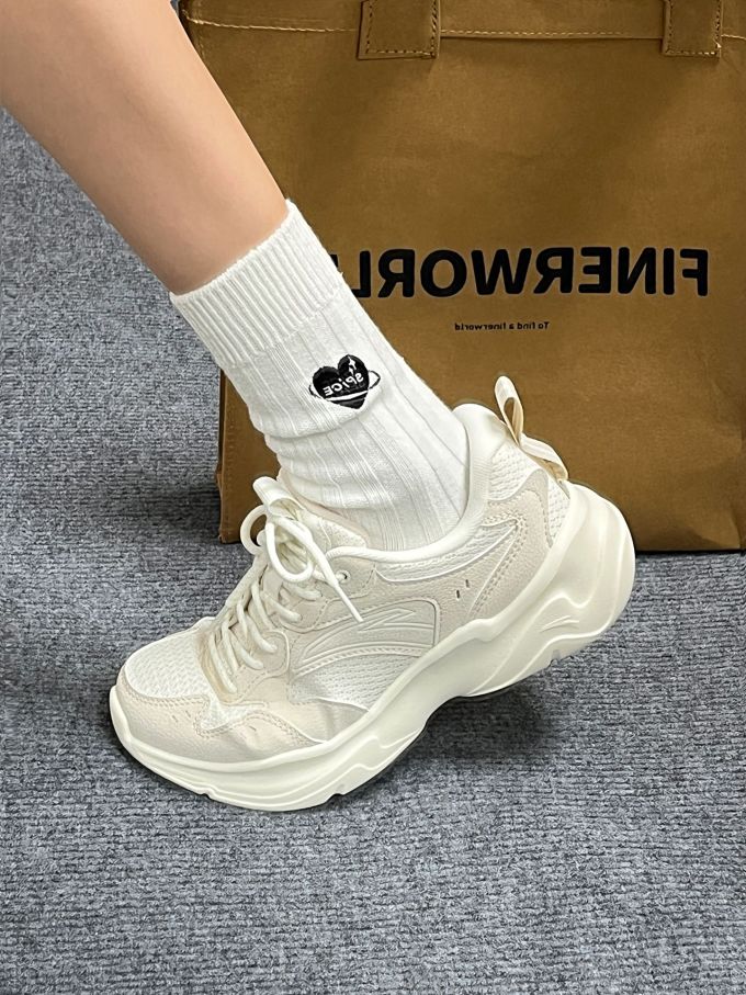 厚底 圆头 低帮 系带 深口鞋 网面 