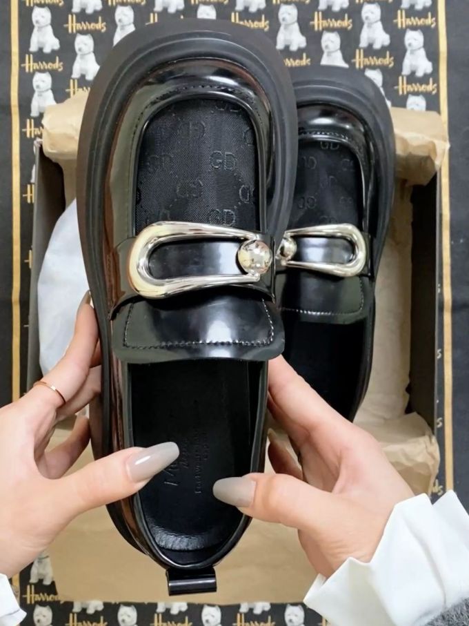 圆头 一脚蹬 皮革 