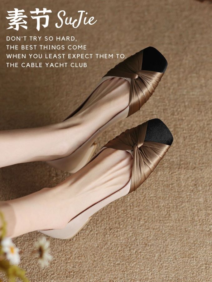 圆头 低帮 一脚蹬 浅口鞋 皮革 