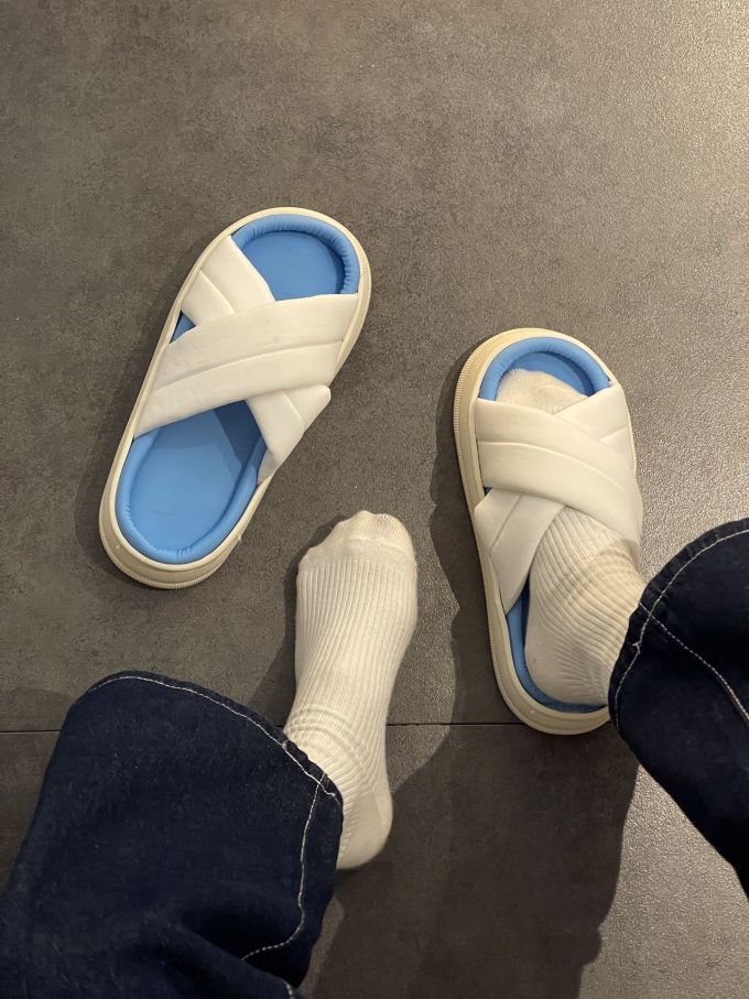 圆头 无帮 魔术贴 深口鞋 皮革 