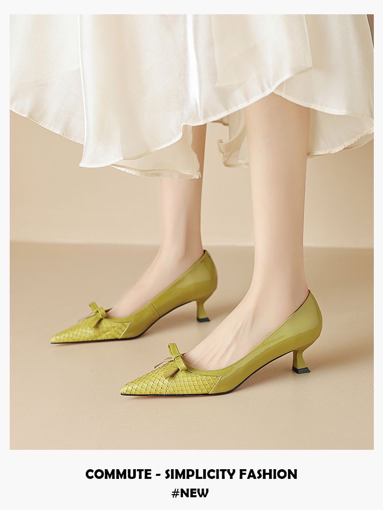 细跟 中跟 尖头 低帮 一脚蹬 浅口鞋  - VALI鞋履AI设计主图