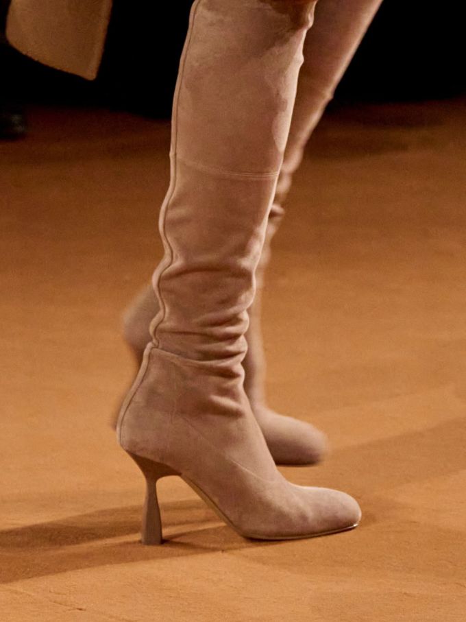 细跟 高跟 尖头 中筒 皮革 