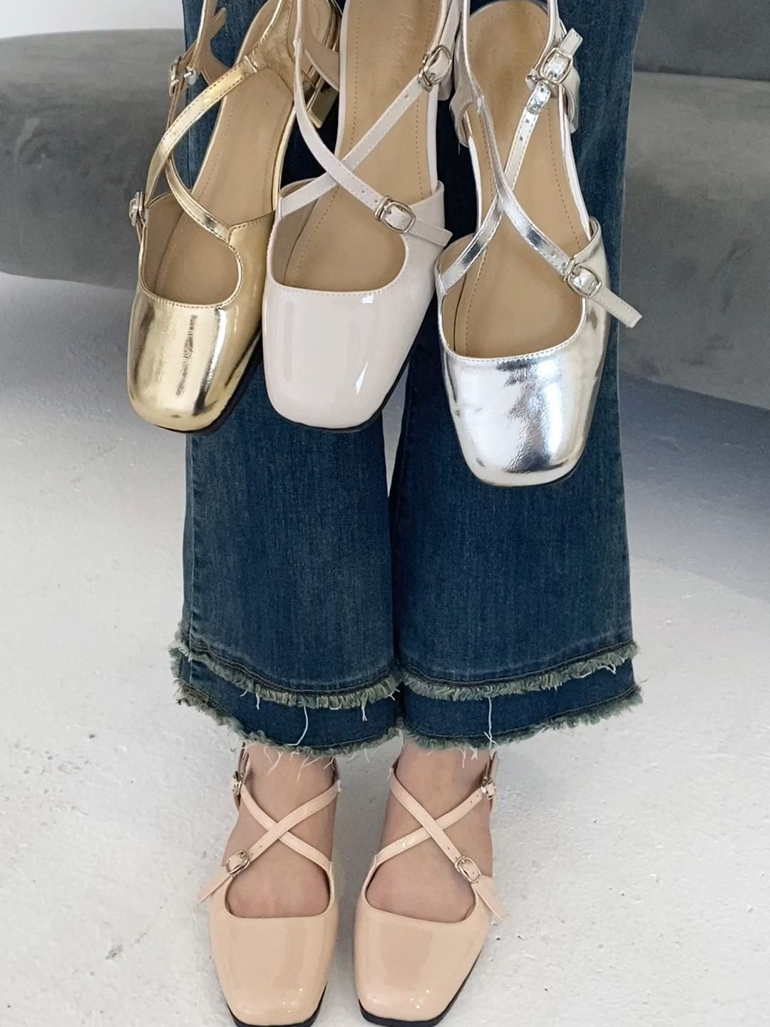 方头 低帮 袢扣 中口鞋 皮革  - VALI鞋履AI设计主图