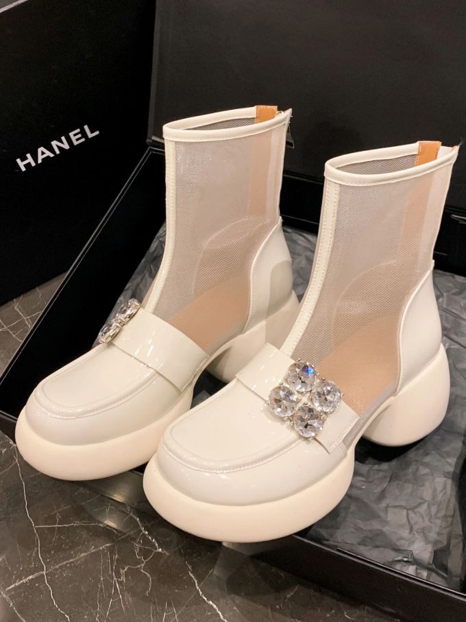 粗跟 低跟 圆头 低筒 网面 