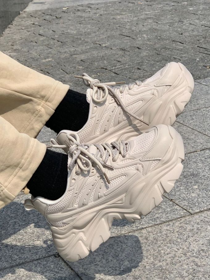 厚底 圆头 低帮 系带 深口鞋 