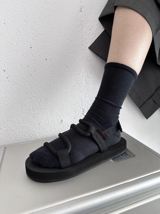 平底 圆头 插扣 魔术贴 