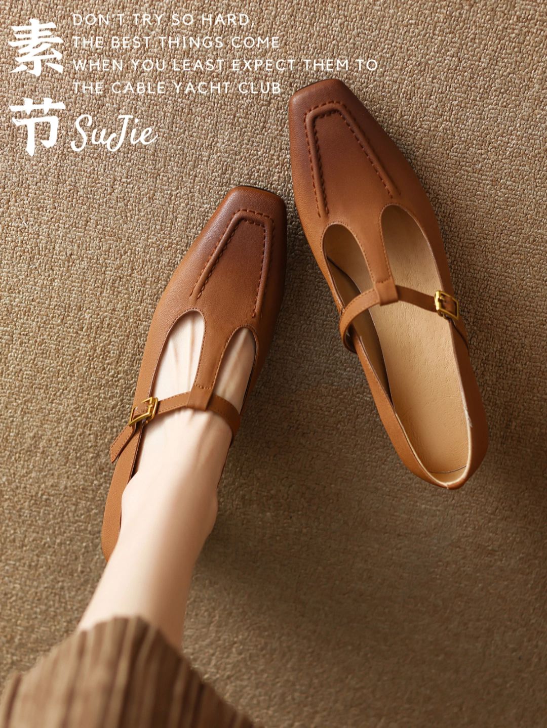 圆头 低帮 袢扣 中口鞋 皮革  - VALI鞋履AI设计主图