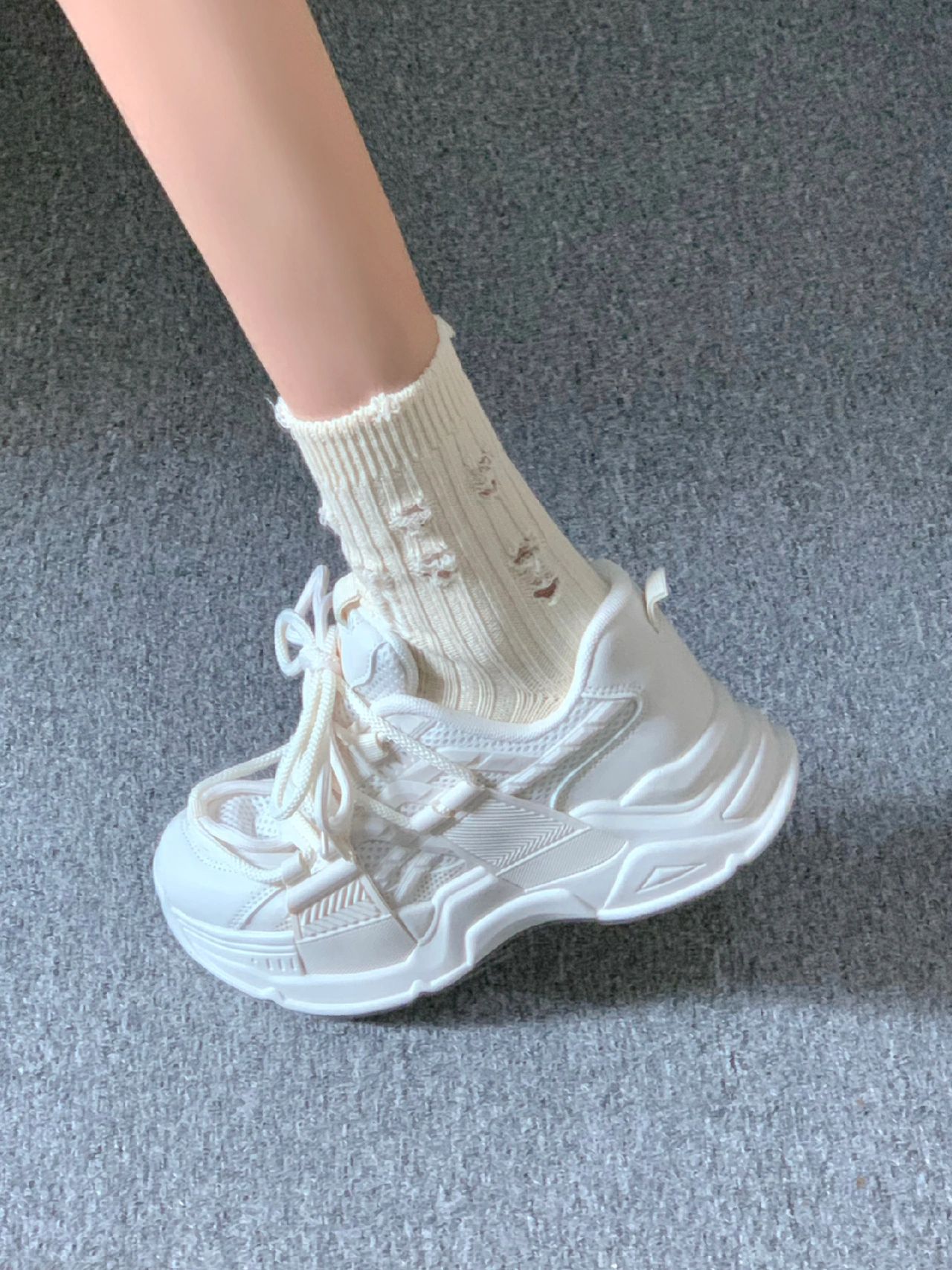 厚底 圆头 低帮 系带 深口鞋  - VALI鞋履AI设计主图