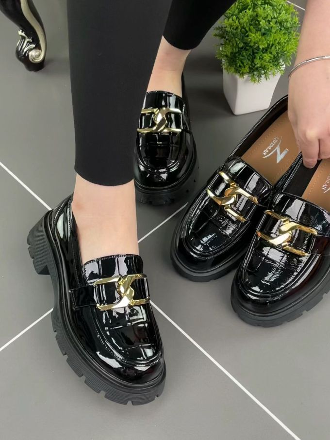 粗跟 低跟 圆头 低帮 一脚蹬 深口鞋 皮革 