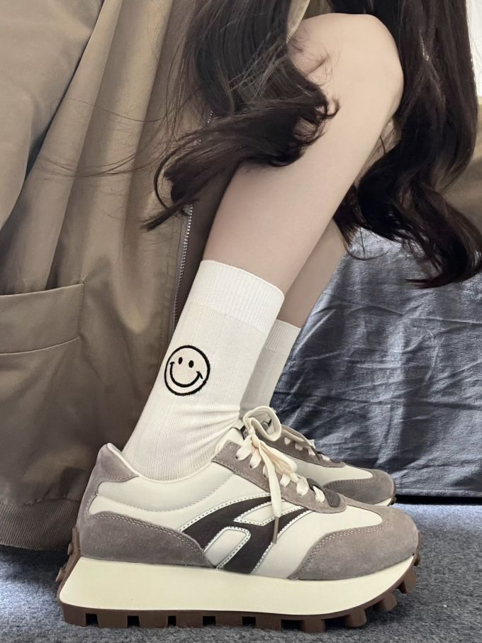 厚底 圆头 低帮 系带 深口鞋 