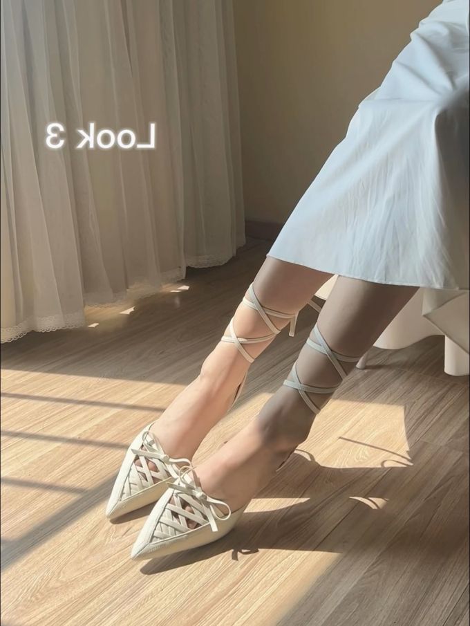 异形跟 高跟 尖头 低帮 松紧带 浅口鞋 