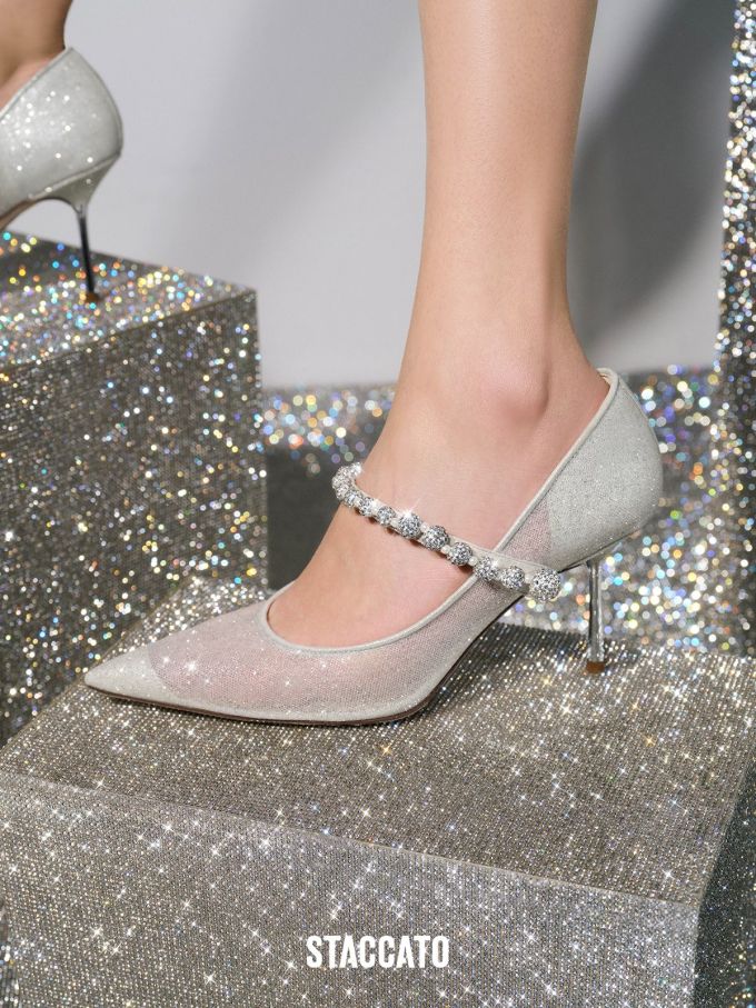 细跟 中跟 尖头 低帮 一脚蹬 浅口鞋 