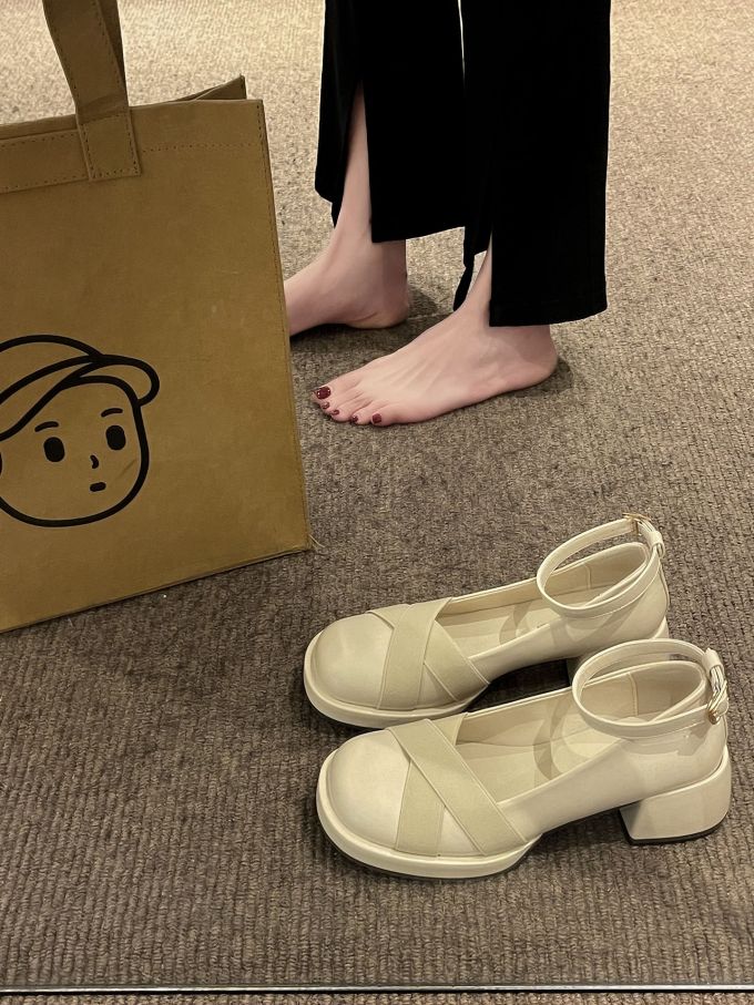 圆头 低帮 一脚蹬 中口鞋 