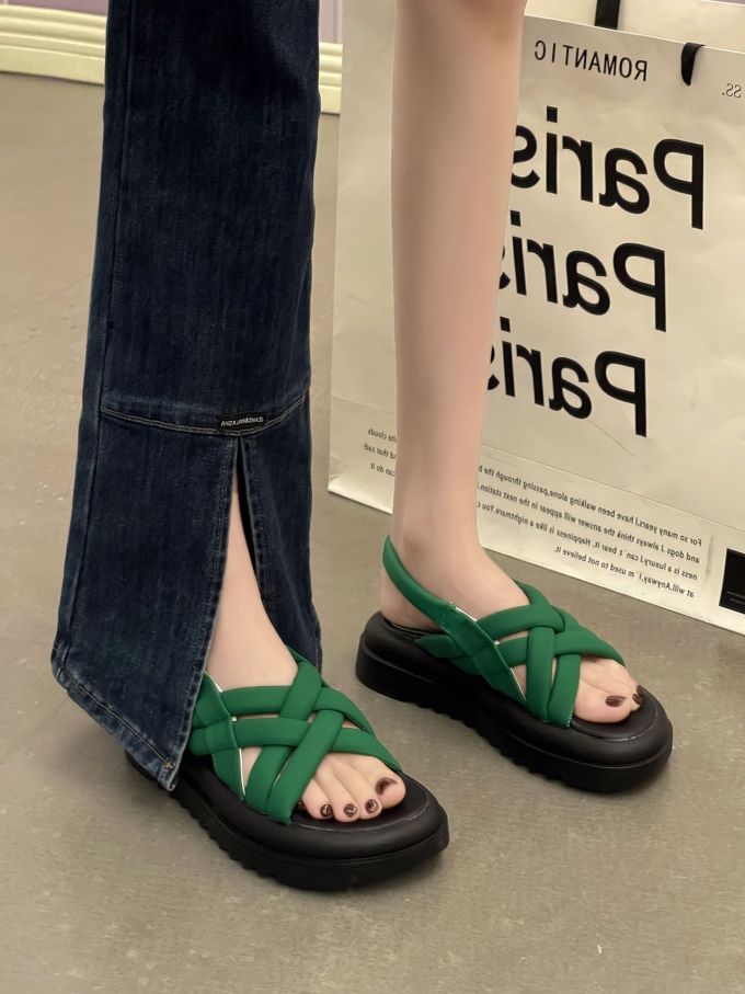 厚底 圆头 皮革 