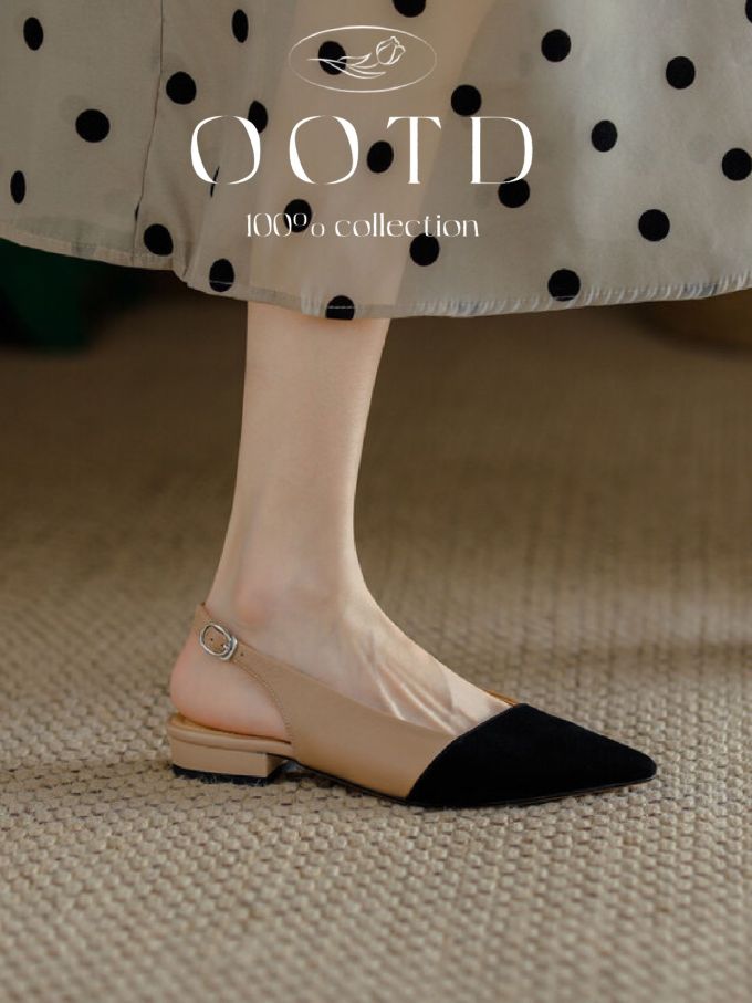 粗跟 低跟 尖头 低帮 袢扣 浅口鞋 皮革 