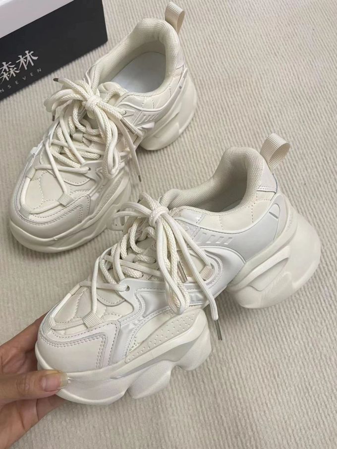 厚底 圆头 低帮 系带 深口鞋 皮革 